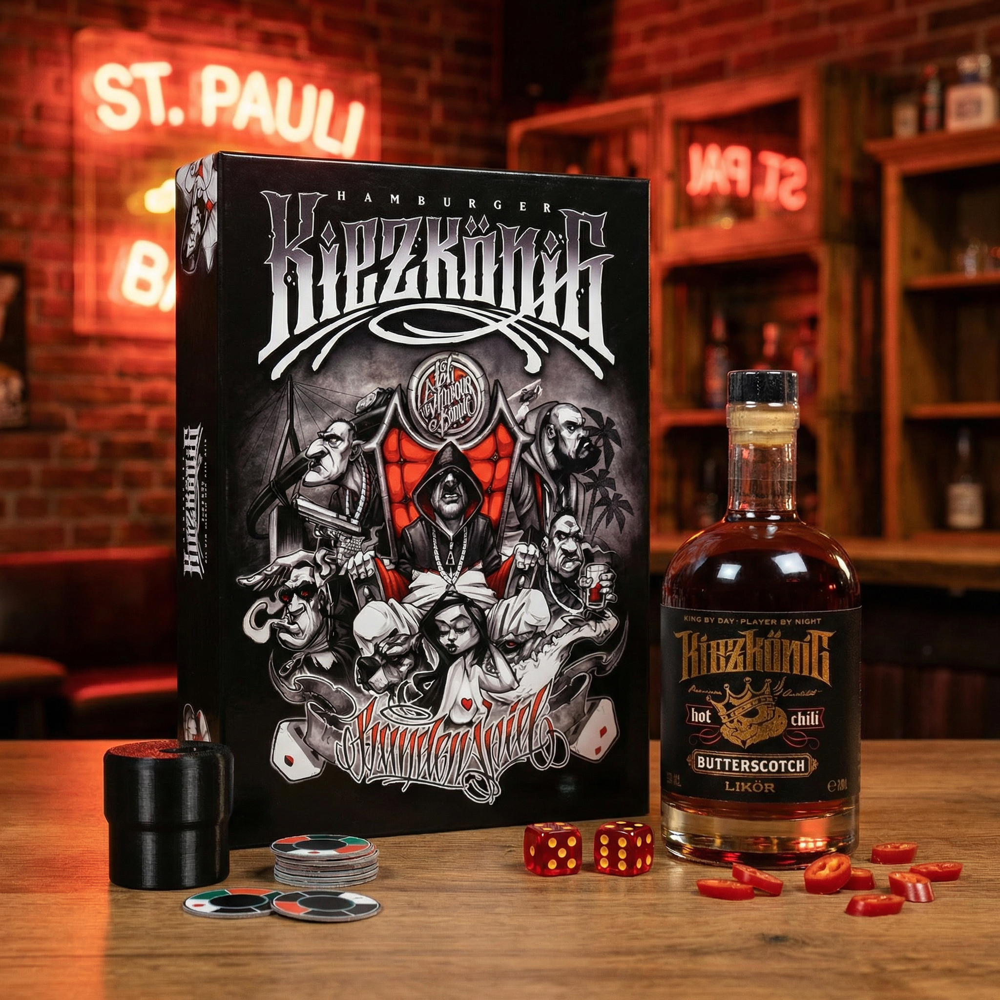 Kiezkönig Bundle: Brettspiel, Likör & GameCap