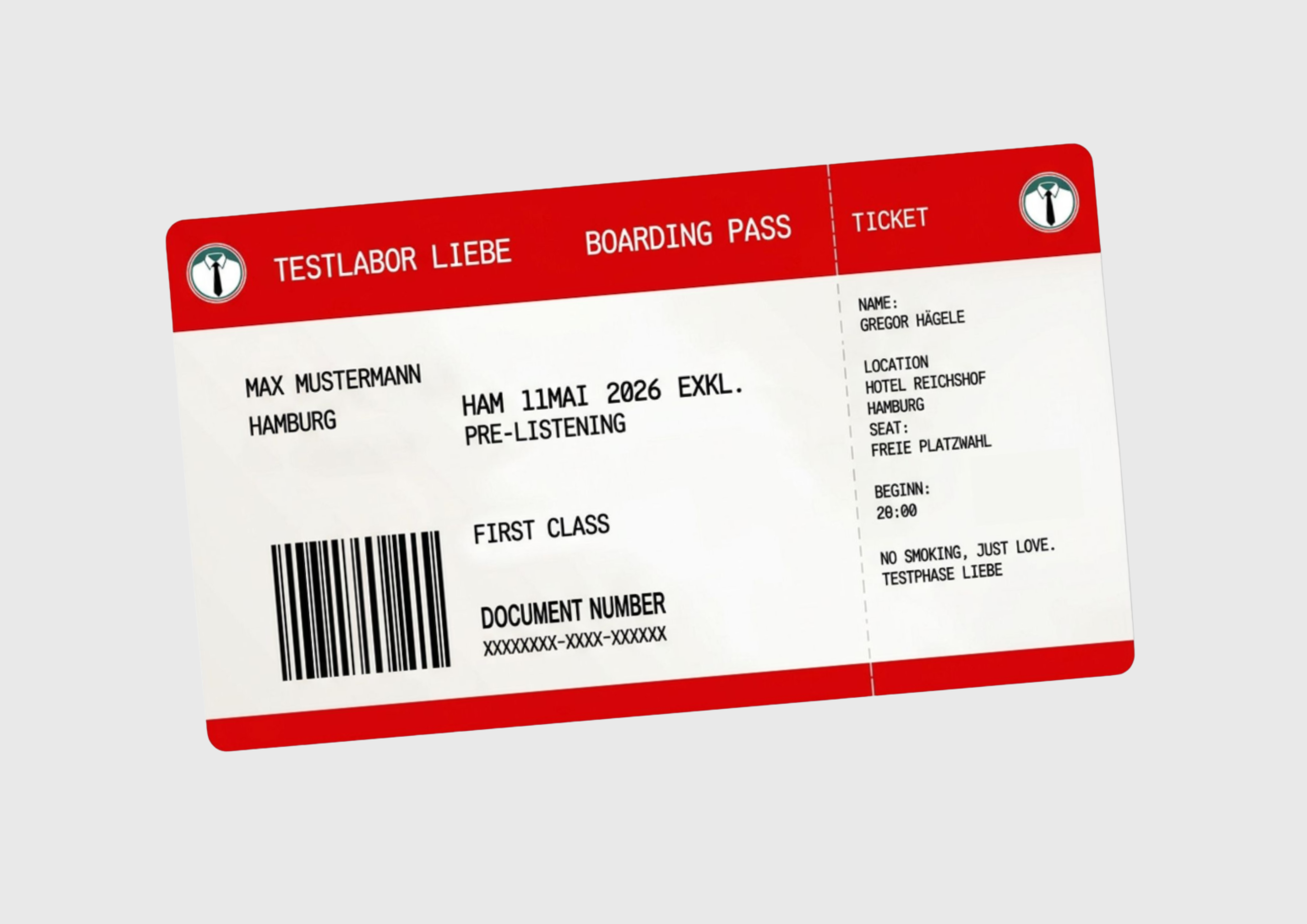 GREGOR HÄGELE - TESTPHASE LIEBE PRE-LISTENING E-TICKET BUNDLE - HAMBURG