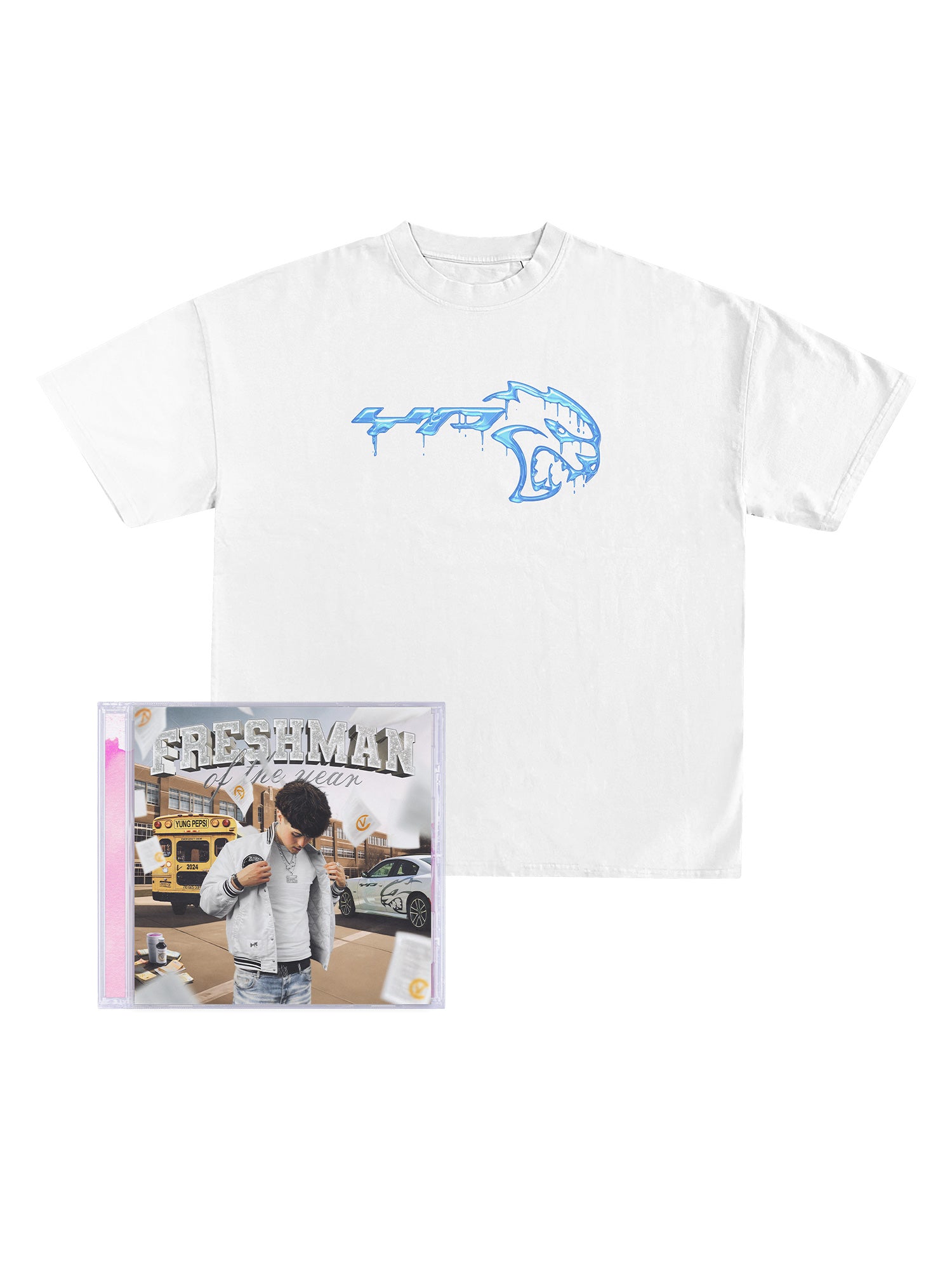 FreshmanOfTheYear - T-Shirt & CD Bundle Blau