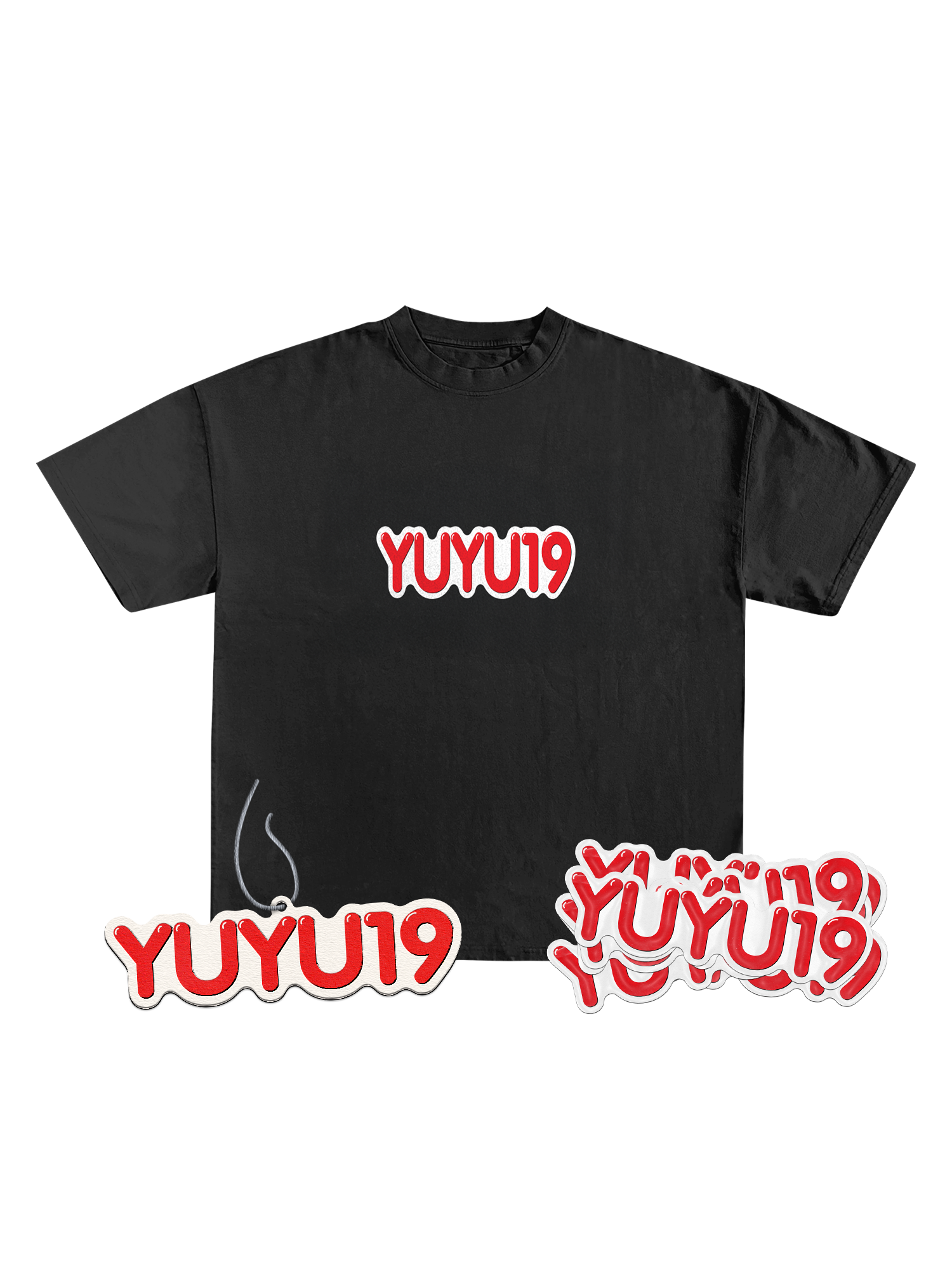 Yuyu19 T-Shirt, Sticker & Duftbaum Bundle