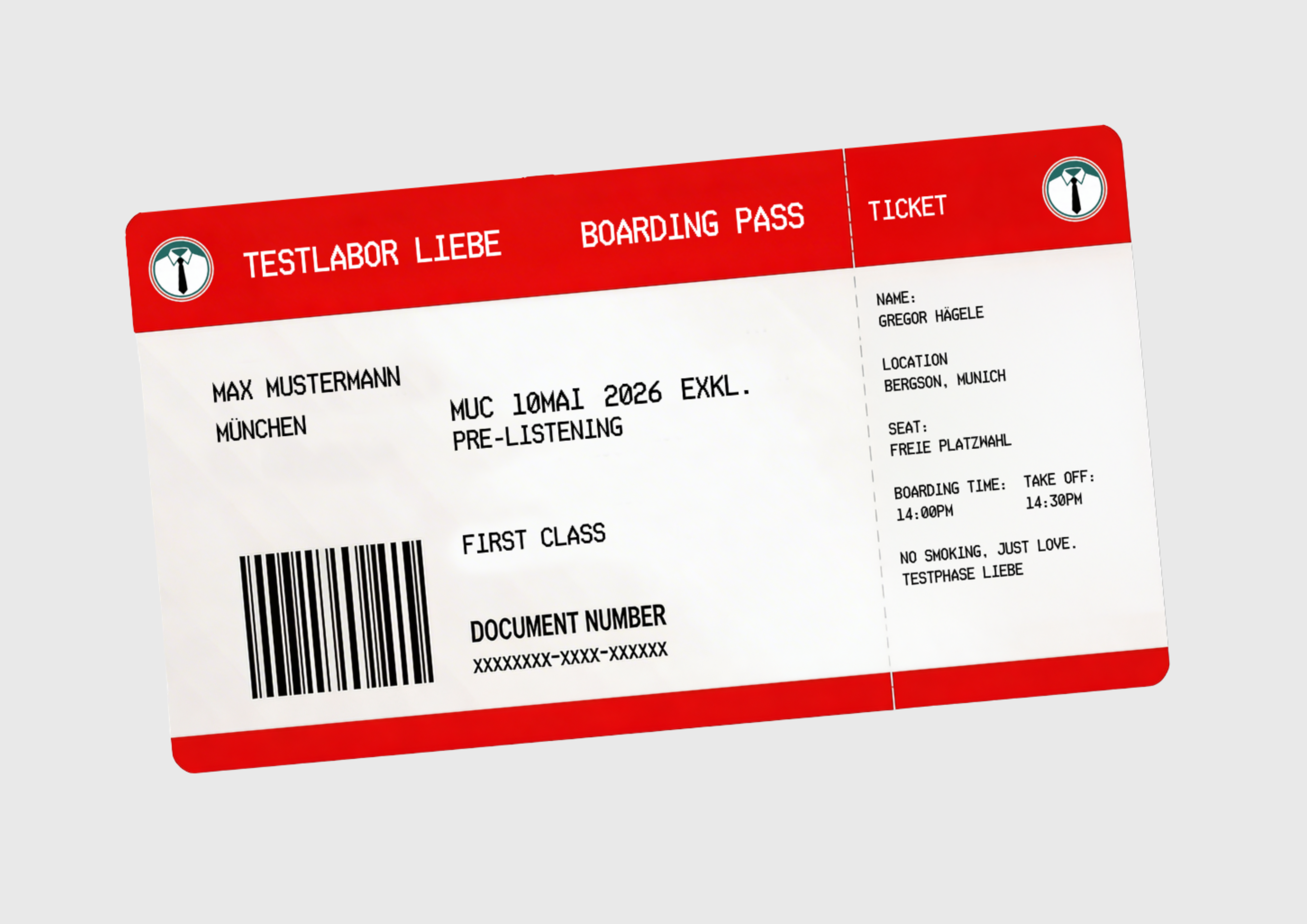 GREGOR HÄGELE - TESTPHASE LIEBE PRE-LISTENING E-TICKET BUNDLE - MÜNCHEN