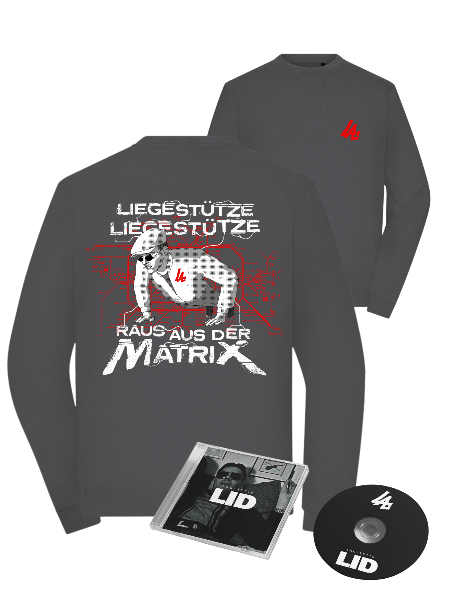 Lacazette - LID Album Bundle (mit Liegestütze Sweatshirt)