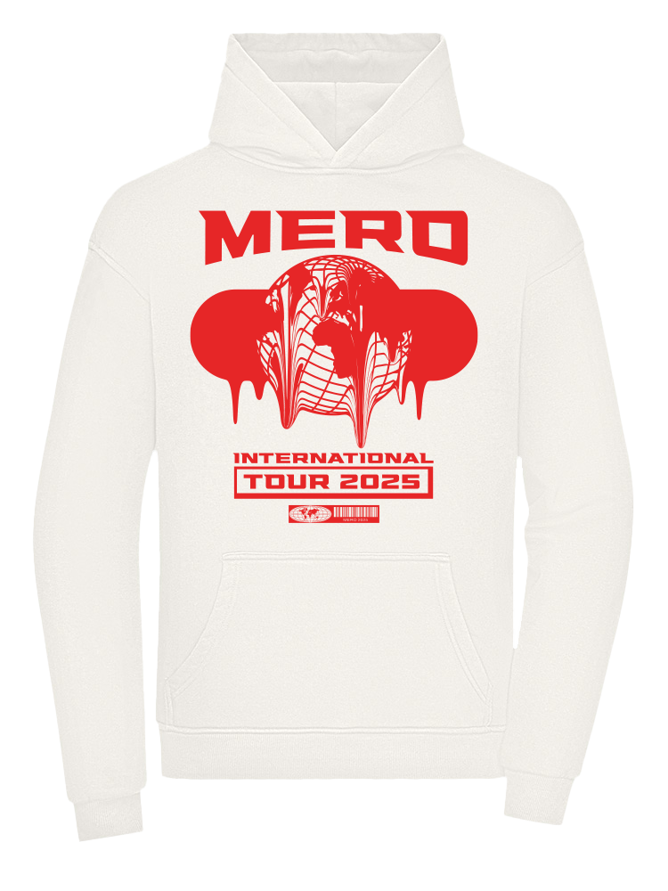 Mero Tour 2025: Tour Hoodie World White