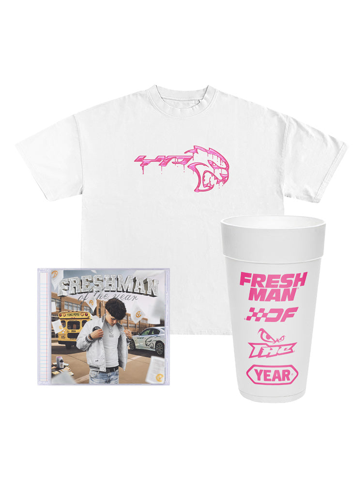 FreshmanOfTheYear - T-Shirt & CD Bundle Pink